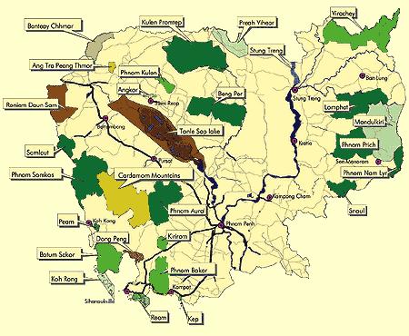 Wildlife sanctuaries Multiple-use area Protected landscape National parks Proposed protected area Protected forest Figure 4: Cambodia s Protected Areas System (Source: http://www.
