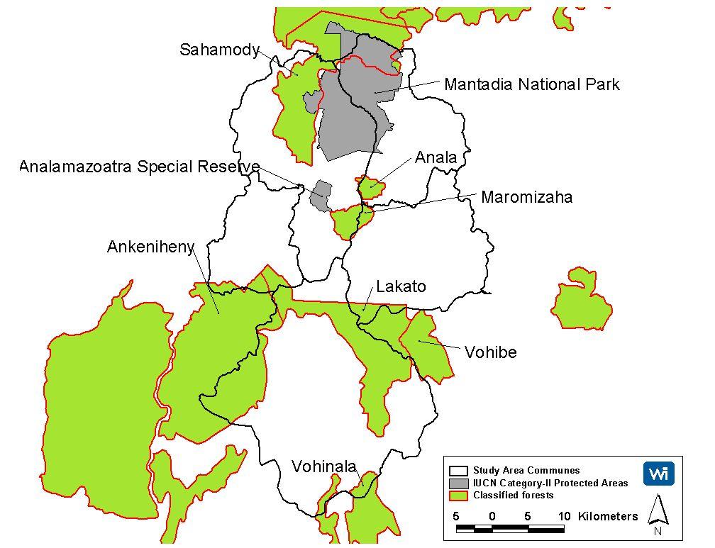 Mantadia (Madagascar) case Conservation corridor protects 420,000 ha of tropical forest, restores 3,000 ha of native forest and supports 1,800 ha of community forests (fuelwood + fruit) Provides