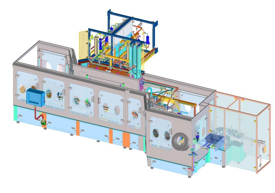 Project targets Development of a fully automated vial filling line aseptic and non-aseptic filling two separated filling paths automated inline connection to two separated