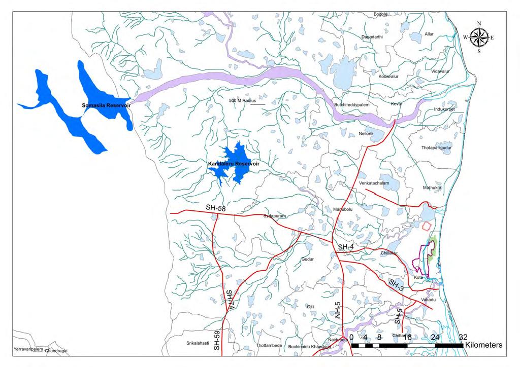 Water Source for Domestic Use and Industrial Process (Kandaleru Reservoir) Water Source for Industrial Process STP in Nellore City 30km 50km Krishnapatnam Node Gudur City Source: JICA Study Team