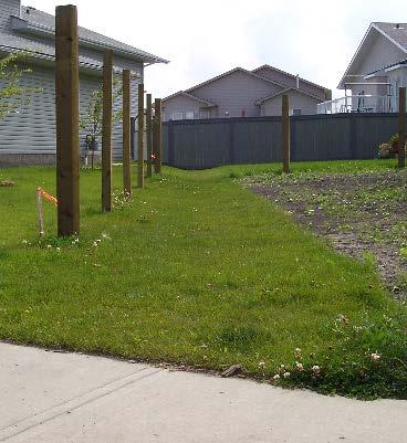 Registered easements and right-of-ways allow for concrete or grass drainage