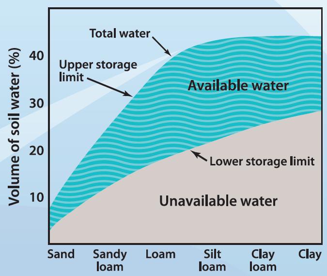 Leaching calculated by tracking changes in soil water volume Leaching is water that infiltrates in excess of the soil water holding capacity, which varies by soil type and over time due to plant