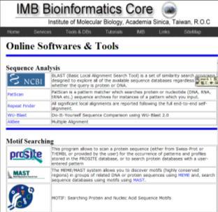 Data analysis http://bc.imb.sinica.edu.tw/online_tool.