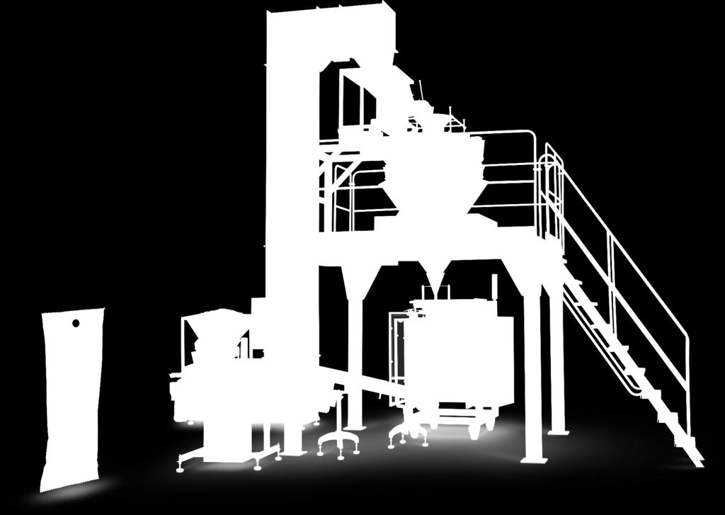 VERTICAL FORM FILL AND SEAL MACHINE WITH BUCKET