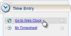Lesson 2: The WebClock The WebClock tracks employee in and out times. It functions like a traditional time clock. The WebClock is linked to timesheets to provide more detailed job-related information.