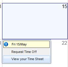 Using My Calendar The actions you can perform on My Calendar are found on the Calendar Selection menu, which appears when you click a date on the calendar.