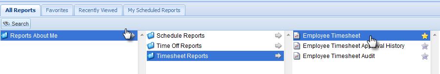Do one of the following: Select a report category to display the respective reports or Search for the report.