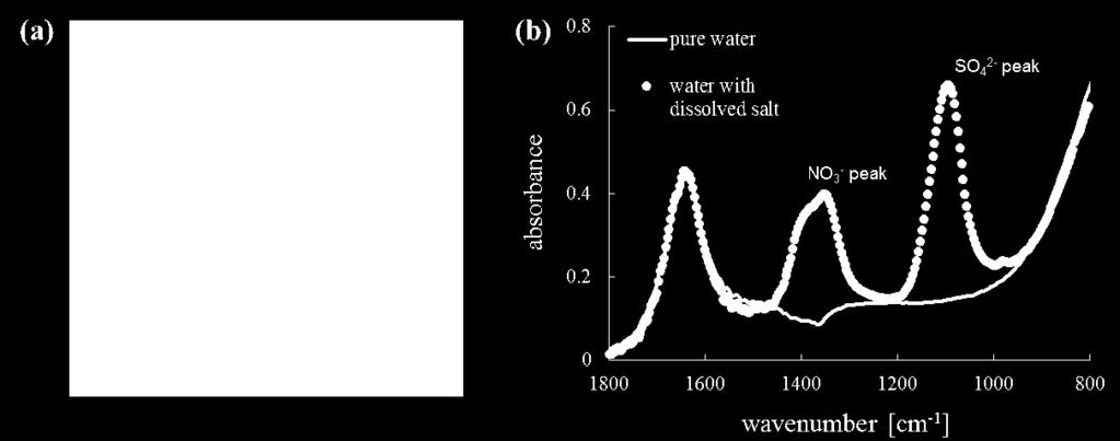 (b) Infrared absorbance the double salt (dissolved in water).