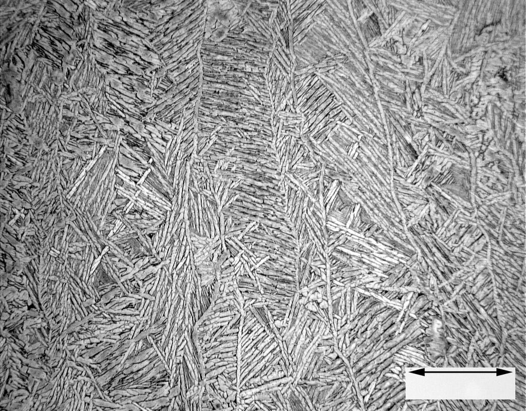 200 µm Figure 5 - Bulk Part Microstructure at 100X Magnification Examination of the prior β-ti grain boundaries revealed that epitaxial growth occurred between layers.