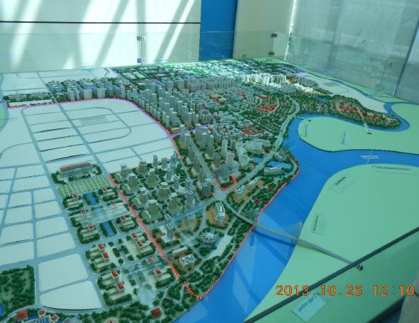 Photo-S1 shows the north development area model in VSIP office. The project location of Nguyen Trai bridge and Vu yen bridge is shown in Photo-S2, S3.