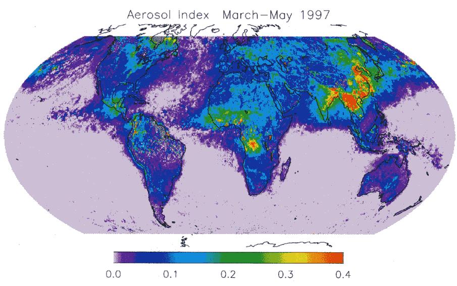 POLDER instrument Aerosol Index March-May 1997 Polarization and Anisotropy of Reflectances for Atmospheric Science coupled with Observations from a LIDAR