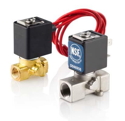 ANSI Accredited Program PRODUCT CERTIFICATION 4 Direct Acting Subminiature Solenoid Valves /8" and /4" NPT / 856 Features -way normally closed, normally open, or universal operation % ) -WAY Compact