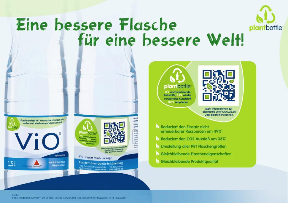 PlantBottle Germany Introduced in 2011 67 Million bottles in 2011 14 17%