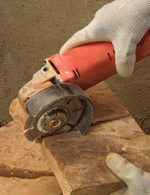 For larger cuts, a small electric saw with a diamond blade may be used.
