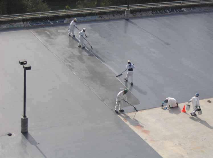 Waterproofing Products DURA PROOF One component acrylic water proof, applied as viscous liquid and on drying.