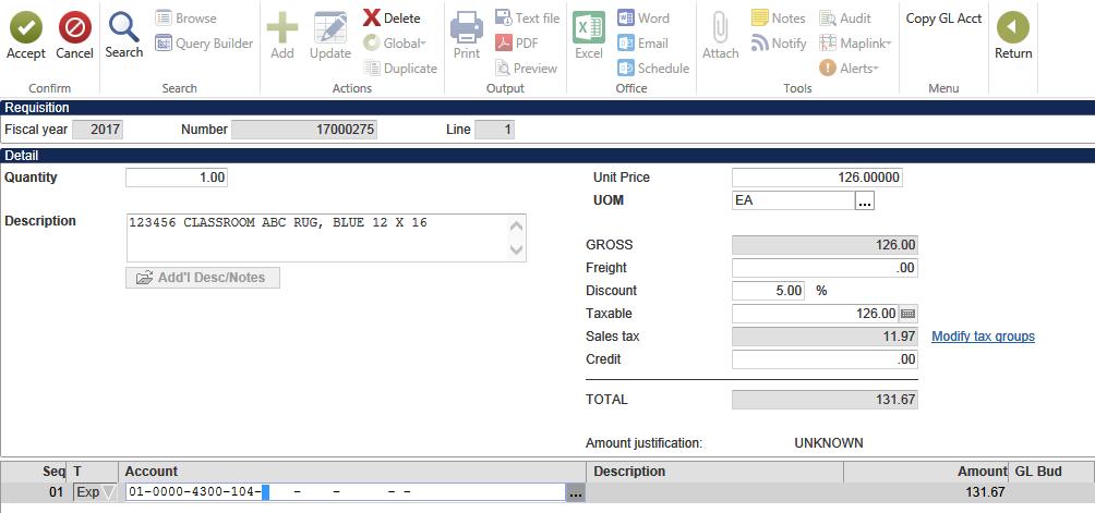 Regular Requisition Munis Version 11.2 25. Miscellaneous section a. Type box In the drop down leave on N-Normal b.
