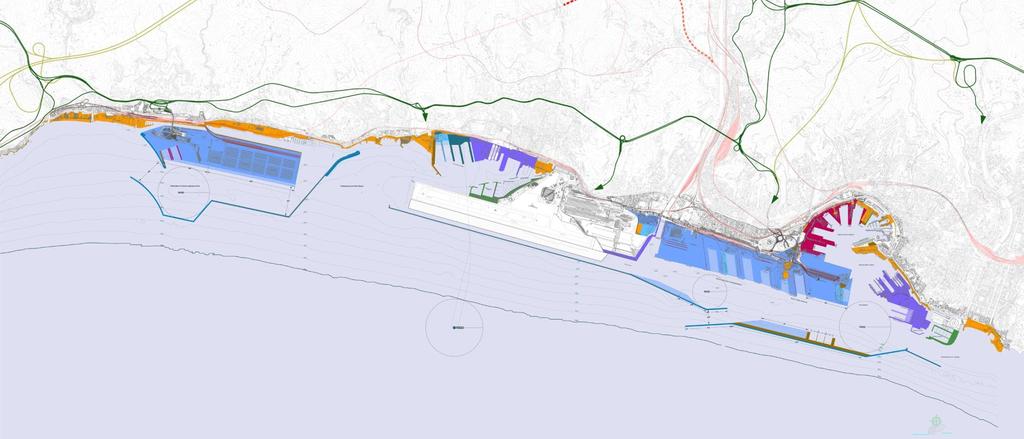 Port of Genova Development projects Container terminal expansion (calata Bettolo, Ronco Canepa) Port dredging and breakwater relocation to