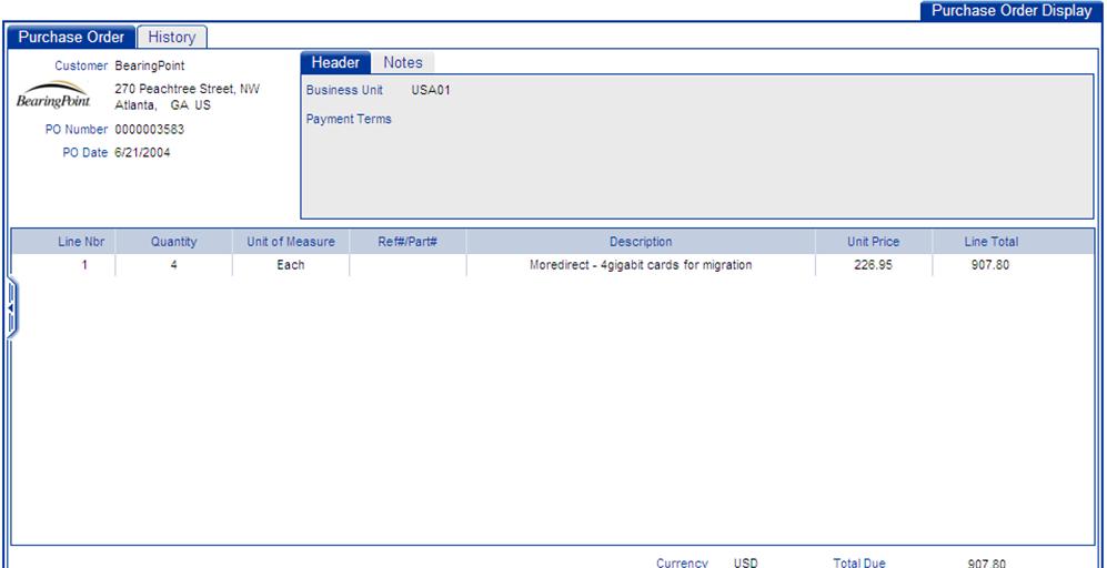 The purchase order will open up as seen below: Click on the left tab and then click the Create