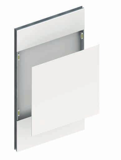 the edges of the two skins are pressed to and bonded to the extruded aluminium frame to all sides creating a monobloc panel construction with smooth seamless edges.