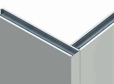 Pre-formed corner finished on one side UltraTech Precision corner panel 25mm integrated conduit options 1200mm 3rd conduit available on request for 1200mm