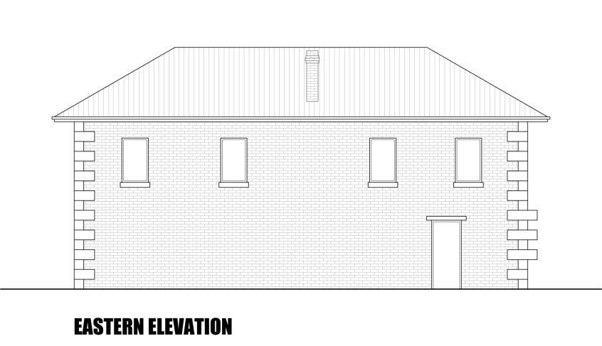 7.1.2 Eastern Elevation Figure 113- Eastern Elevation. o o o o o o o Sandstock brickwork with sandstone block quoining, on a sandstone foundation.