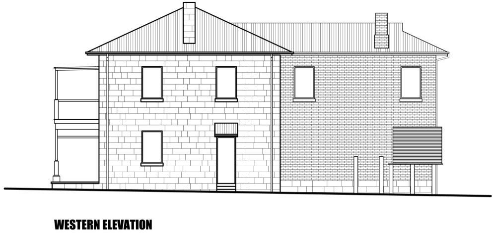 5.1.4 WESTERN ELEVATION Figure 25- Western Elevation. Brick Addition: o Solid sandstock brick wall in Colonial bond.
