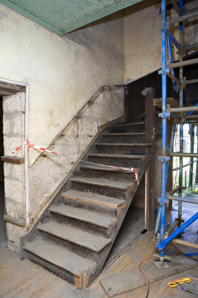 Figure 60- Stair missing balustrade and dado boards (note dado also missing on