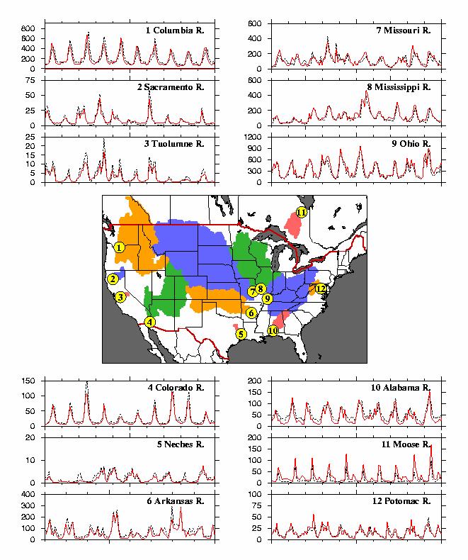 NLDAS (North American Data Assimilation System) Relative runoff bias WY 1998-99, evaluated at USGS gauges with minimal