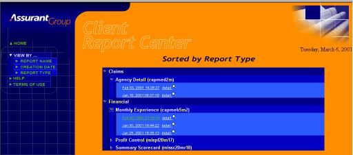 Report Type This view sorts reports by type.