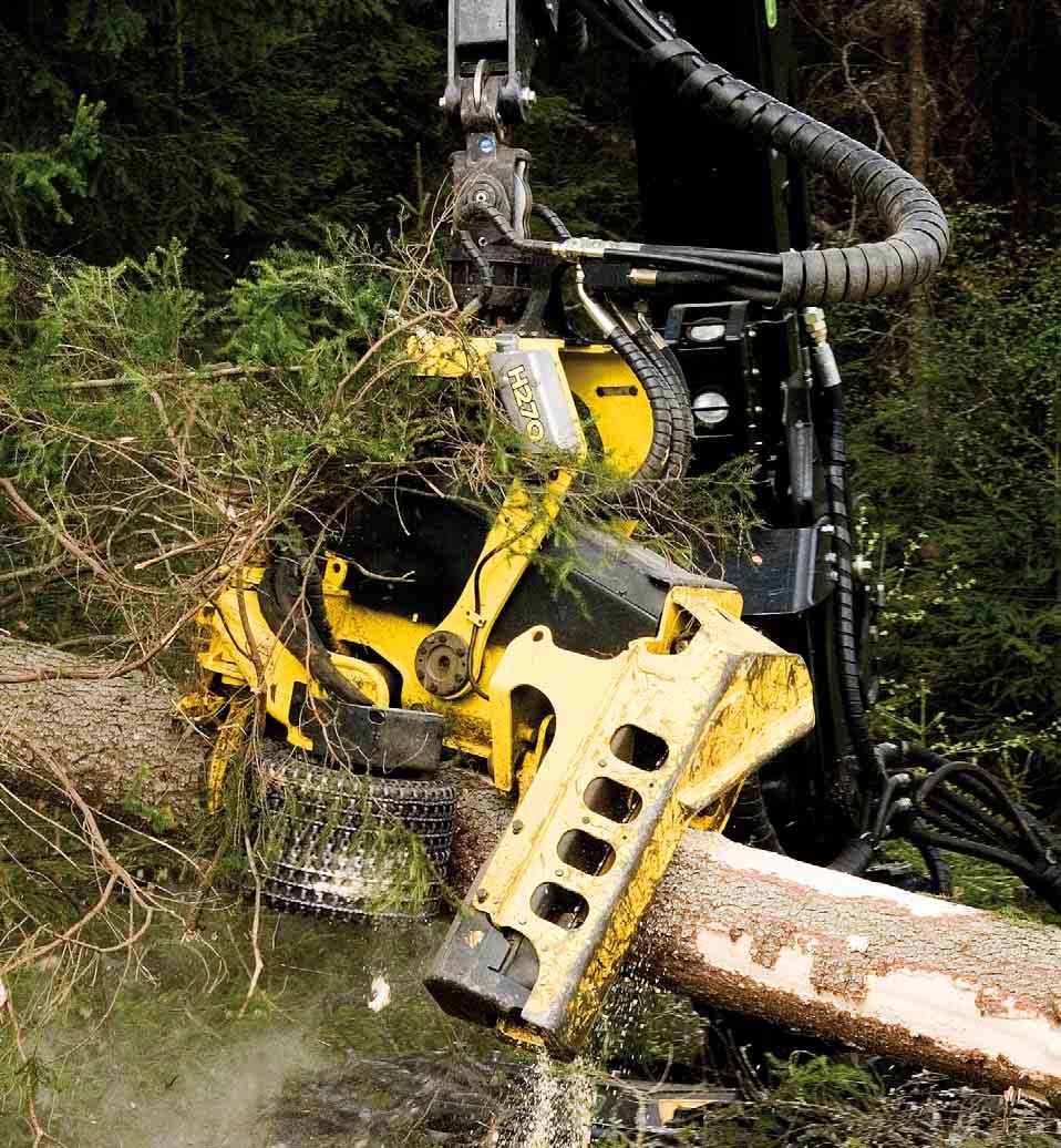 It enables efficient boom movements, enabling high productivity in thinning operations.