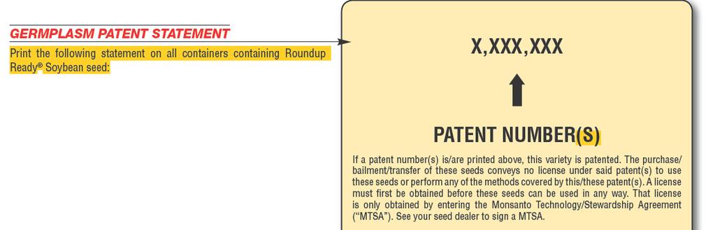 Germplasm Patent Statement Option 2: This variety is protected under one or more of the following U.S. Patents: [Insert patents].