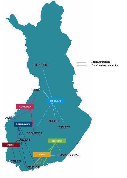 University Consortiums in Finland Kajaani University Consortium, KUC It s consists of four networked universities