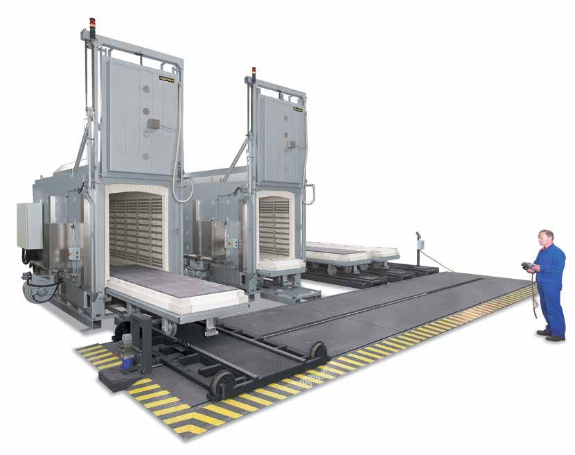 Bogie Hearth Furnaces Electrically Heated Combi furnace system consisting of two furnaces W 5000/H and two additional bogies incl. bogie transfer system and incl.
