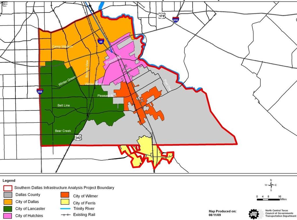 Section 1 Project Plan Background The inland port area, which is one of the most significant economic development opportunities remaining in Dallas County, contains the entire cities of Lancaster,