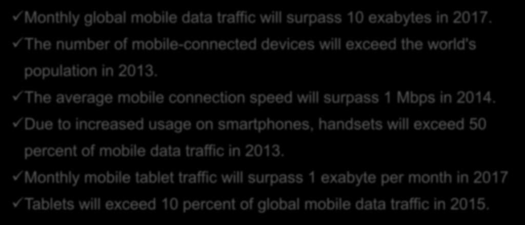Mobile Customer Care Social and Location Services Due to increased usage on smartphones, handsets will exceed
