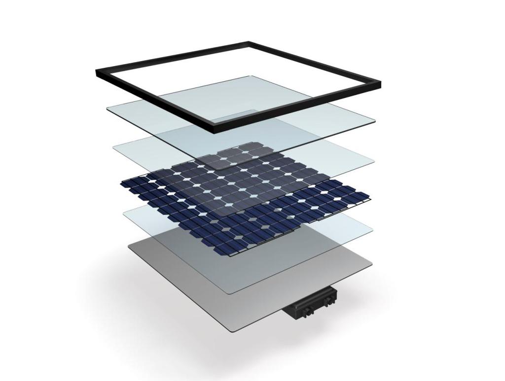 DSM solutions are lowering the cost of solar power Frame Glass Encapsulant Cells Encapsulant Backsheet Junction box DSM Anti-Reflective coating Delivers a 3% higher power output consistently in flash