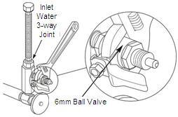 place (See Diagram 6) Take out the 9mm tube, cut down a proper length, then connect one end to the inlet water ball valve and wrench the screw nut (See Diagram 4).