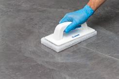 Always clean out the grout lines with a cutter, an abrasive scraper, etc. before grouting.