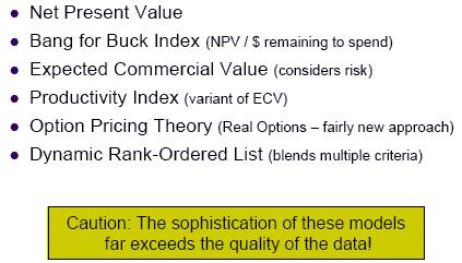 Portfolio Management Method: Maximizing Portfolio Value Maximize Portfolio Value Different ways to measure product/project. NPV is quick and a good comparison.