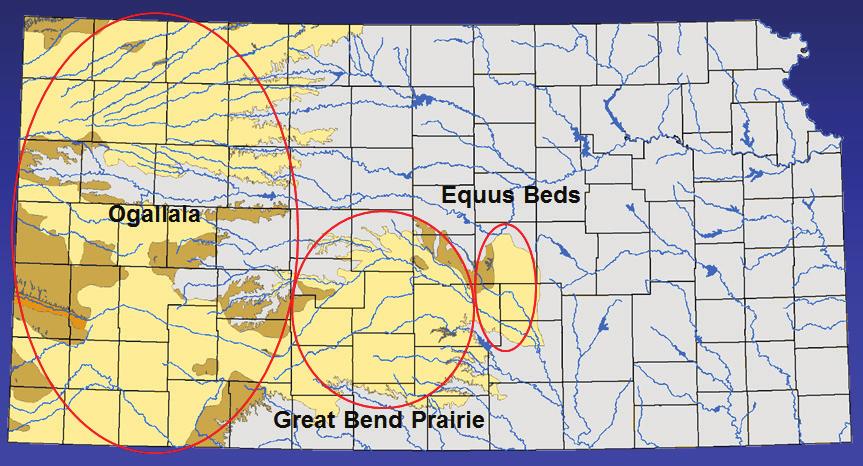 Ogallala, Equus Beds and the Great Bend Prairie.