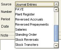 The Source is a general classification for nominal transactions.