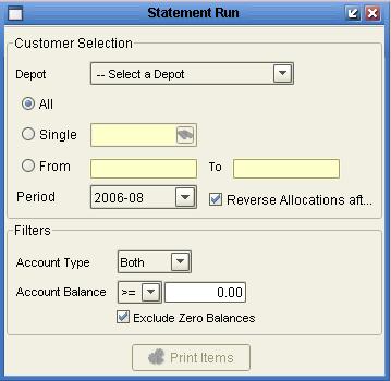 Using the 'From' option you can search a section of the customer database by alphabetical order.