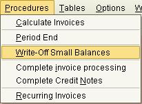 Write-Off Small Balances Select Procedures, Write-Off Small Balances
