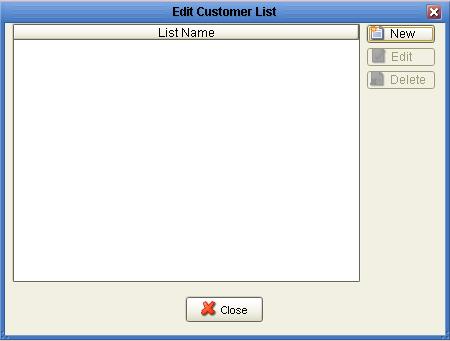 Creating a New Customer List Click the New button the top