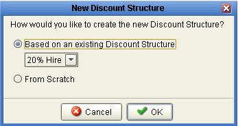 Creating a discount structure from scratch Enter in the code of the new discount structure in the box at the top