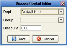 Edit the details of the discount structure by highlighting an item and using the Edit and Delete buttons as standard.
