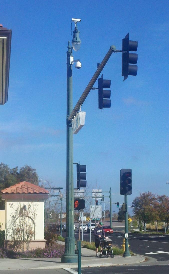 installed on traffic signal poles at