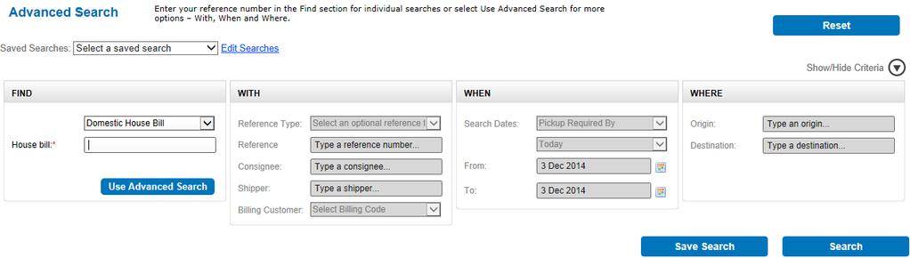 Logistics Order Number Tracking Logistics orders can be tracked via Quick Track or by selecting