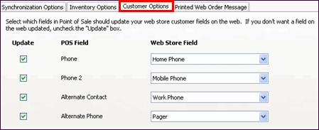 Information is sent only for customers that have an entry in the Web Customer # field in your customer records (indicating the customer came from the Web). 3.