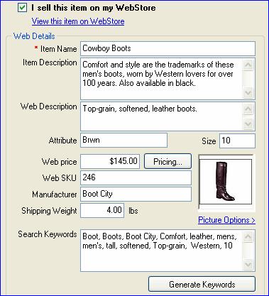 Other customer information, such as addresses, are automatically mapped to the corresponding fields on your web store. Printed Web Order Message 1. Select the Printed Web Order Message tab. 2.